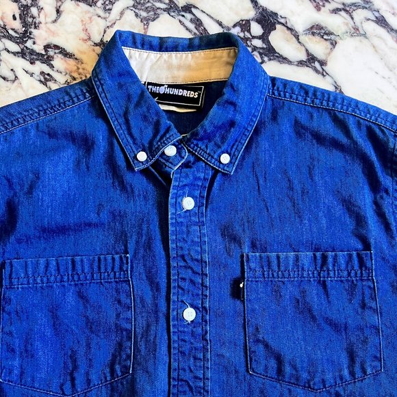 THE HUNDREDS MENS DENIM SHIRT MEDIUM - Picture 2 of 3